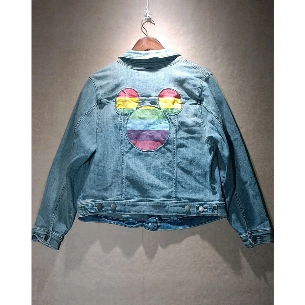 Disney Jean Jacket Size 1 Mickey Mouse Embroidered Denim